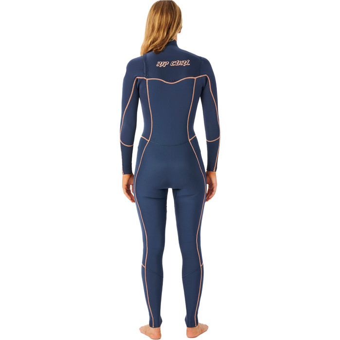 2023 Rip Curl Womens Dawn Patrol Performance 4/3mm Chest Zip Wetsuit WSMYBW - Navy